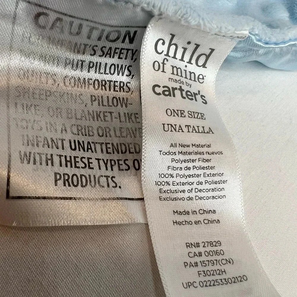Carter’s Child of Mine‎ Teddy Bear Blue Plush Satin Baby Lovey.